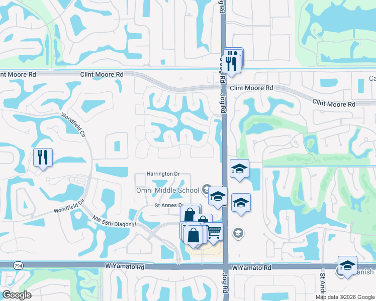 map of restaurants, bars, coffee shops, grocery stores, and more near 6065 Northwest 31st Terrace in Boca Raton