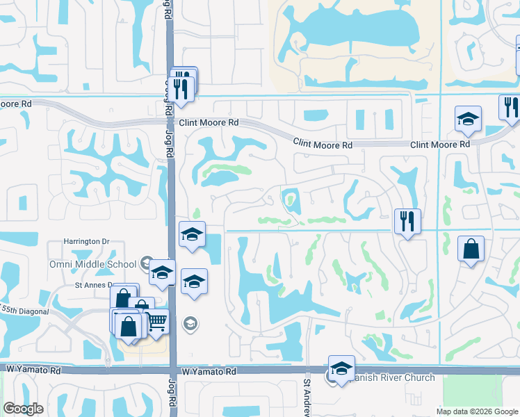 map of restaurants, bars, coffee shops, grocery stores, and more near 2572 Coco Plum Boulevard in Boca Raton