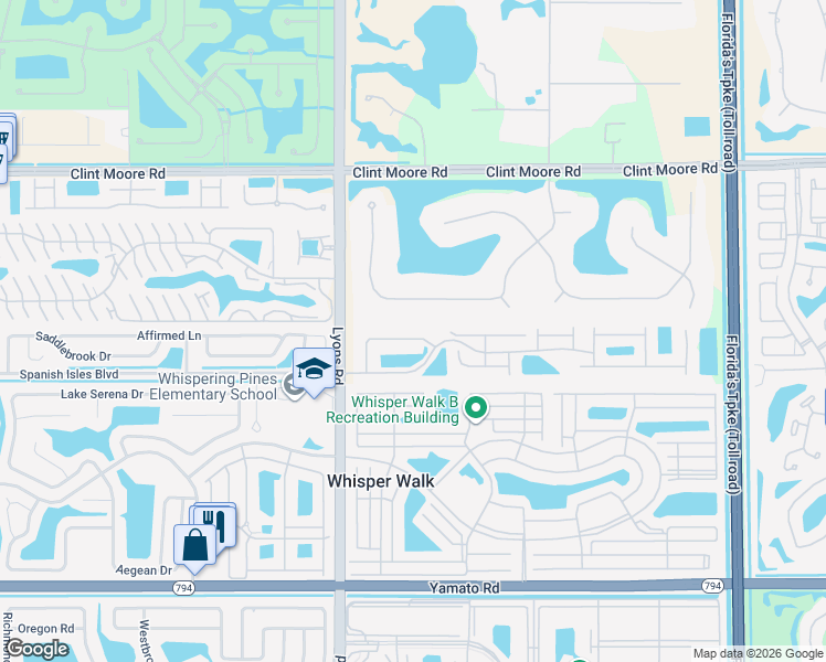 map of restaurants, bars, coffee shops, grocery stores, and more near 9717 Erica Court in Boca Raton