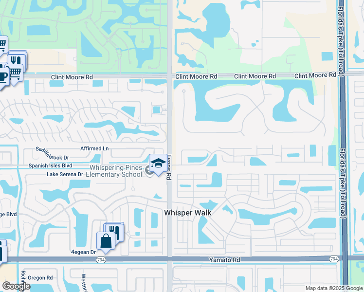 map of restaurants, bars, coffee shops, grocery stores, and more near 9799 Erica Court in Boca Raton