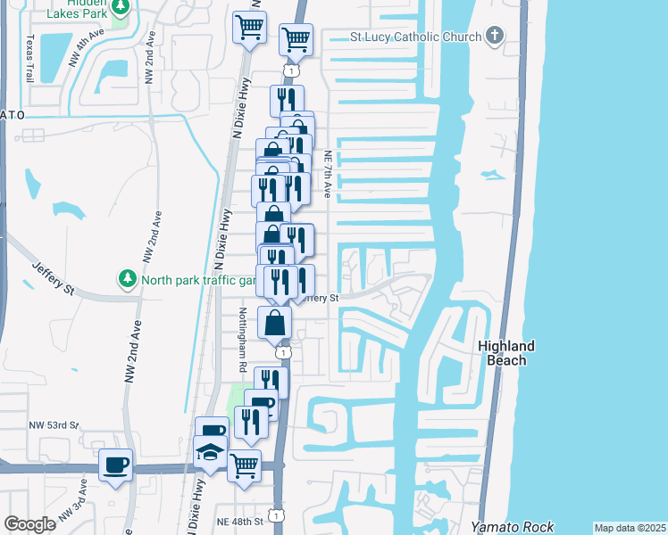 map of restaurants, bars, coffee shops, grocery stores, and more near 681 Ipswich Street in Boca Raton