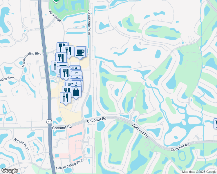 map of restaurants, bars, coffee shops, grocery stores, and more near 23024 Tree Crest Court in Bonita Springs