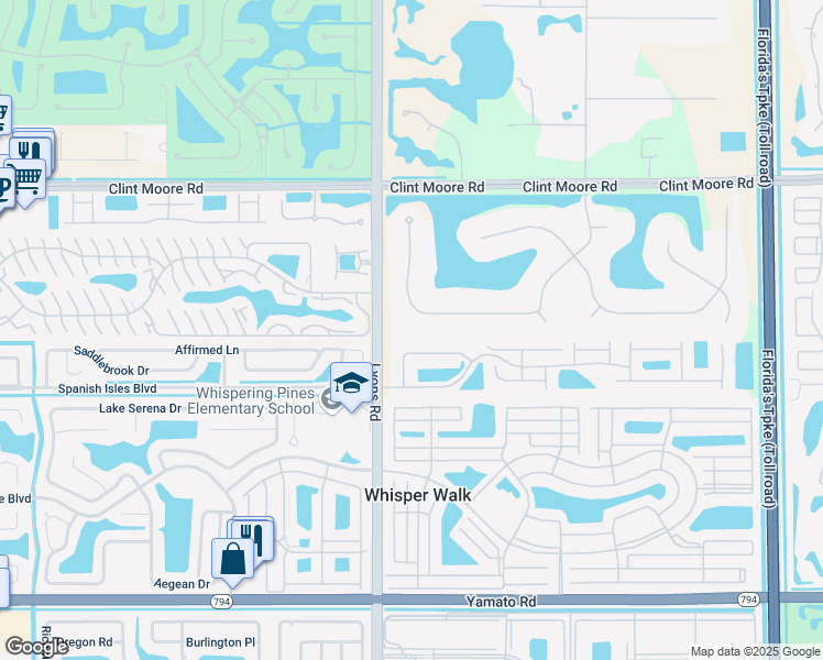 map of restaurants, bars, coffee shops, grocery stores, and more near 9799 Erica Court in Boca Raton