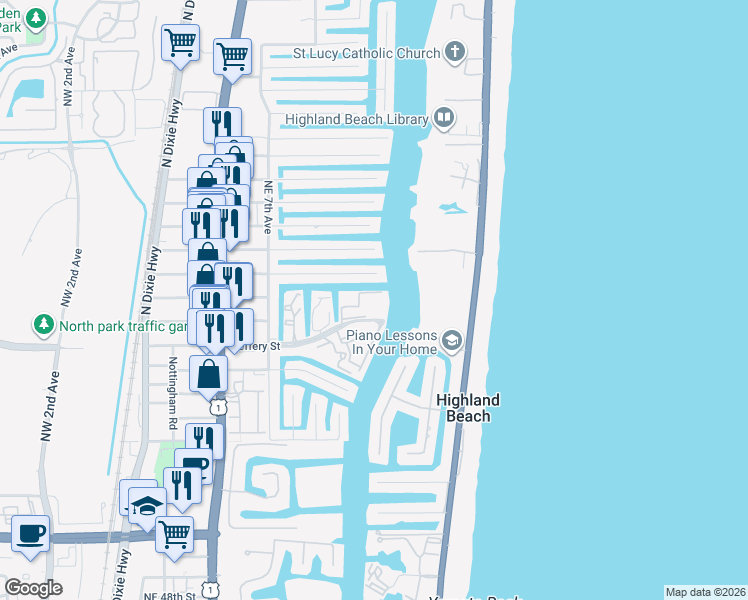 map of restaurants, bars, coffee shops, grocery stores, and more near 859 Jeffery Street in Boca Raton