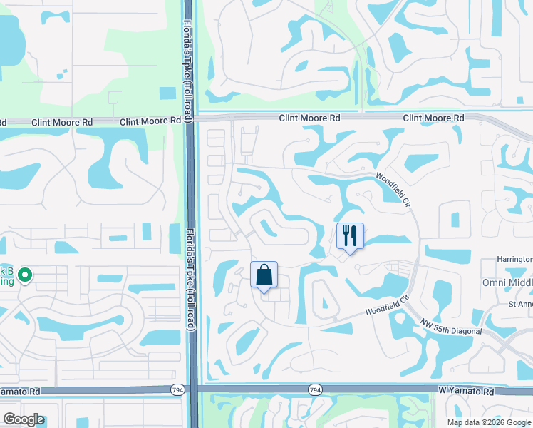map of restaurants, bars, coffee shops, grocery stores, and more near 4196 Northwest 60th Circle in Boca Raton