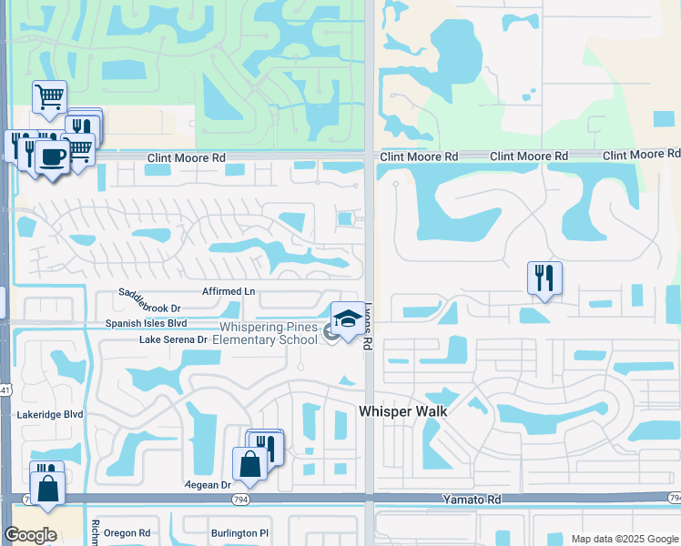 map of restaurants, bars, coffee shops, grocery stores, and more near 9045 Saddlecreek Drive in Boca Raton
