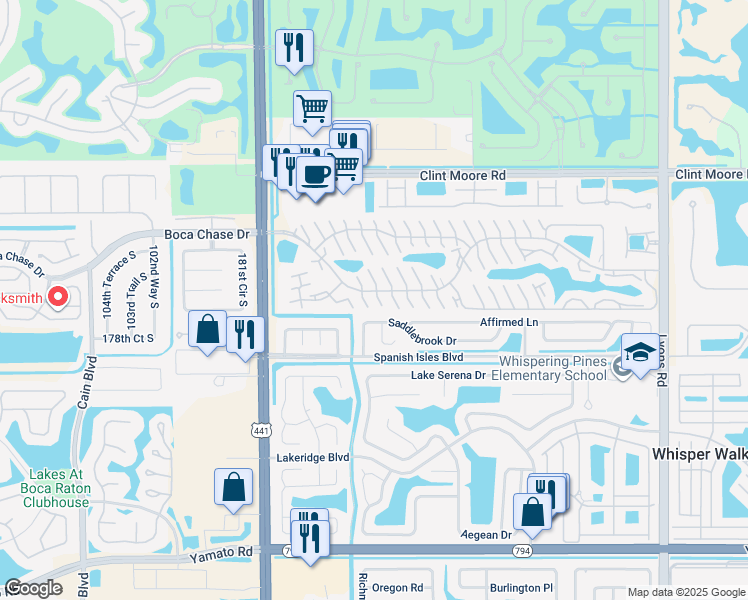 map of restaurants, bars, coffee shops, grocery stores, and more near 9767C Boca Gardens Parkway in Boca Raton