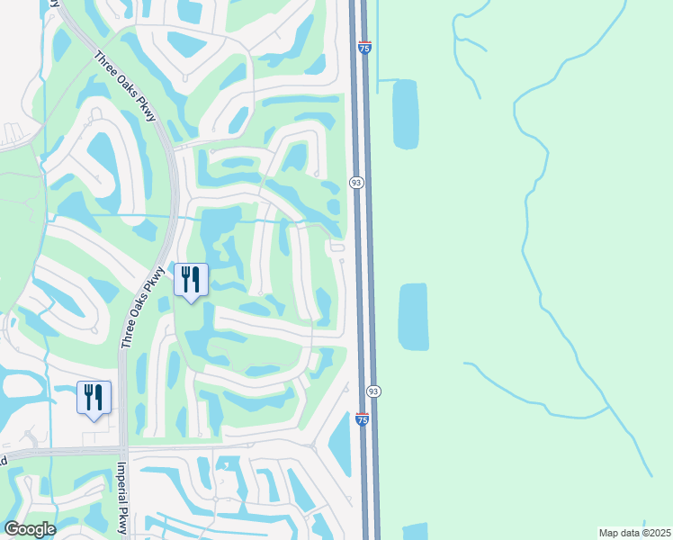 map of restaurants, bars, coffee shops, grocery stores, and more near 23930 Copperleaf Boulevard in Bonita Springs