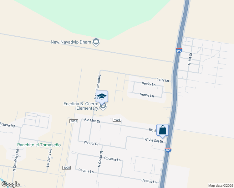 map of restaurants, bars, coffee shops, grocery stores, and more near 10010 Vía Fernandez in Edinburg