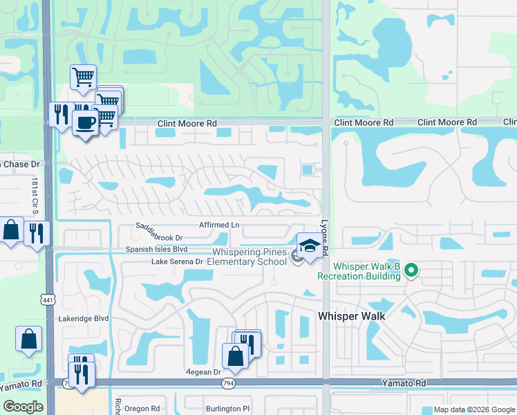 map of restaurants, bars, coffee shops, grocery stores, and more near 9287 Boca Gardens Circle South in Boca Raton