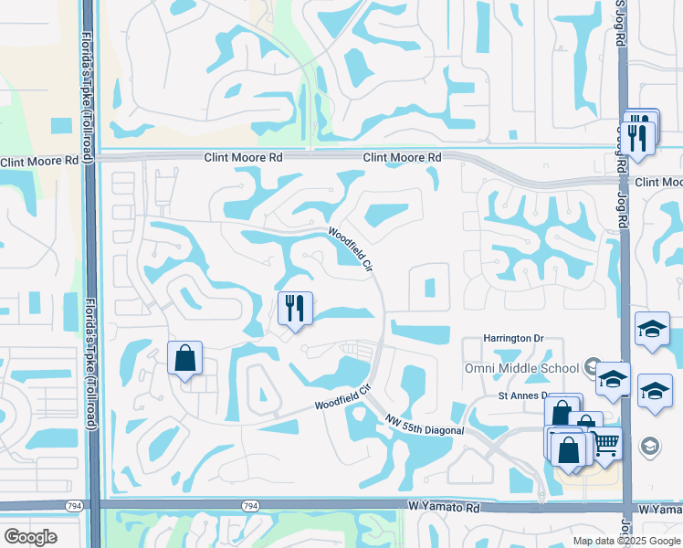 map of restaurants, bars, coffee shops, grocery stores, and more near in Boca Raton