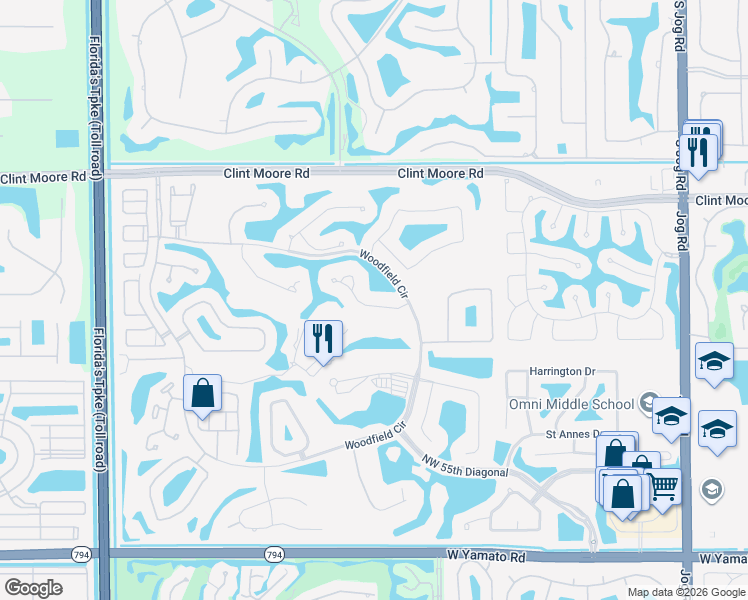 map of restaurants, bars, coffee shops, grocery stores, and more near in Boca Raton