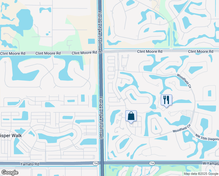map of restaurants, bars, coffee shops, grocery stores, and more near 6279 Northwest 43rd Terrace in Boca Raton