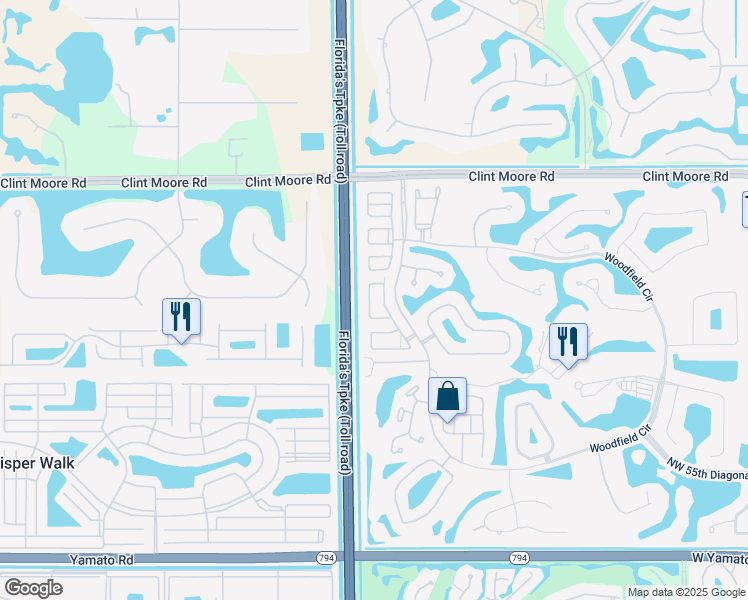 map of restaurants, bars, coffee shops, grocery stores, and more near 6279 Northwest 43rd Terrace in Boca Raton