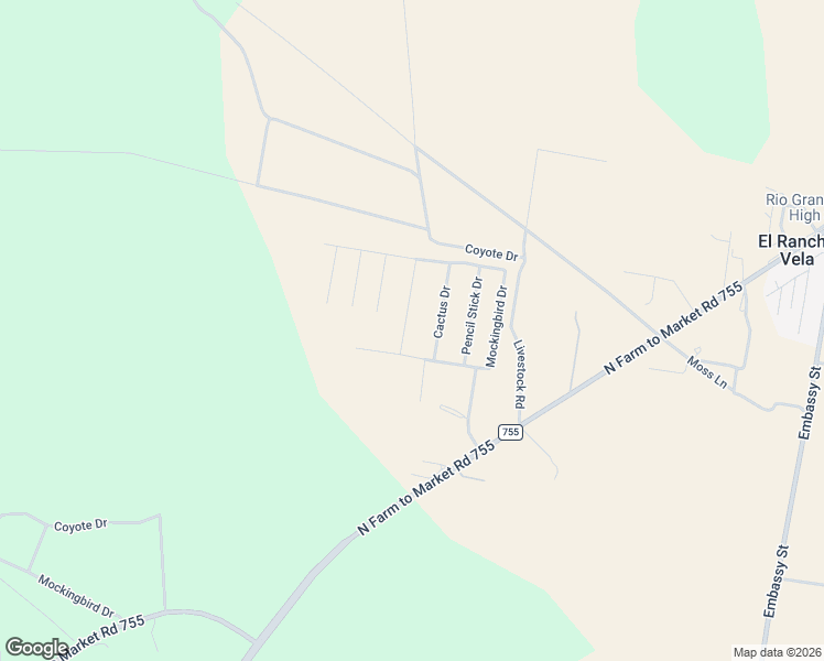 map of restaurants, bars, coffee shops, grocery stores, and more near 3508 Cat Claw Drive in Rio Grande City