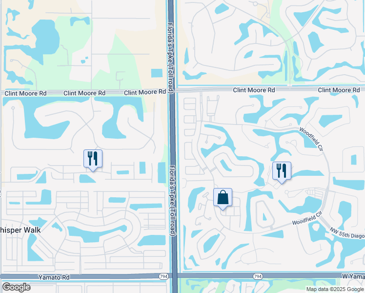 map of restaurants, bars, coffee shops, grocery stores, and more near 6279 Northwest 43rd Terrace in Boca Raton