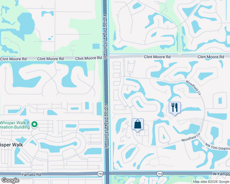 map of restaurants, bars, coffee shops, grocery stores, and more near 6279 Northwest 43rd Terrace in Boca Raton