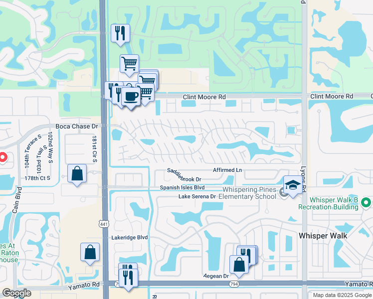 map of restaurants, bars, coffee shops, grocery stores, and more near 9605A Boca Gardens Parkway in Boca Raton