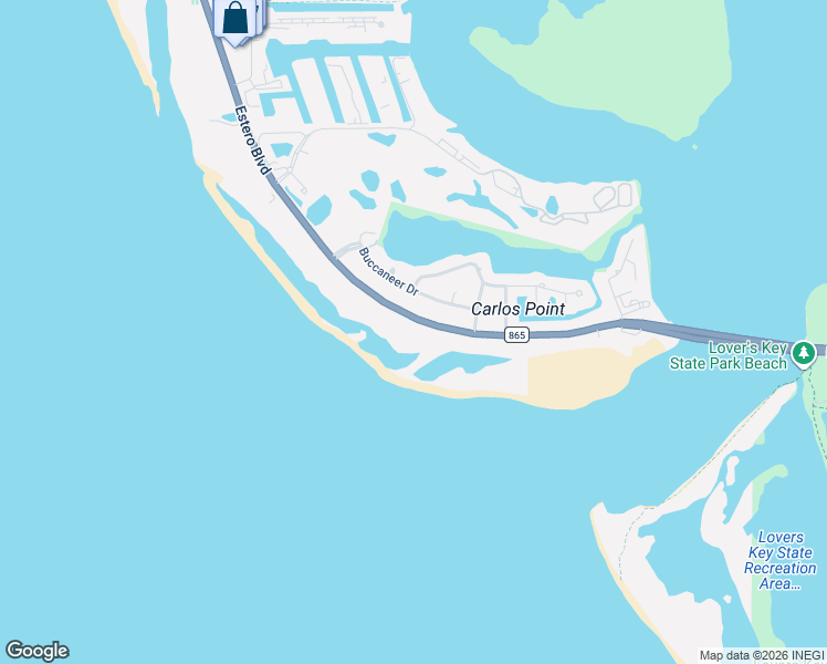 map of restaurants, bars, coffee shops, grocery stores, and more near 8010 Estero Boulevard in Fort Myers Beach