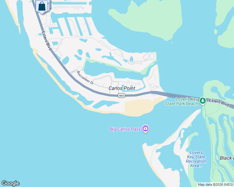 map of restaurants, bars, coffee shops, grocery stores, and more near 8175 Estero Boulevard in Fort Myers Beach