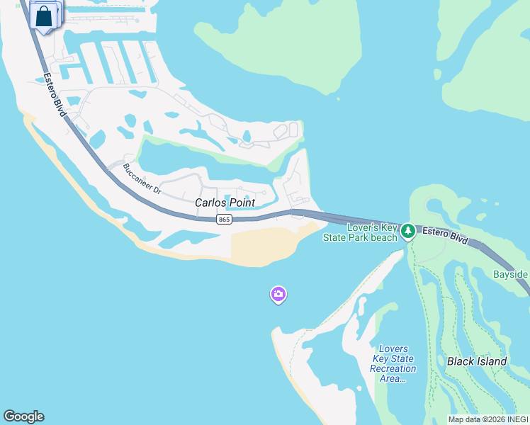 map of restaurants, bars, coffee shops, grocery stores, and more near 8327 Estero Boulevard in Fort Myers Beach