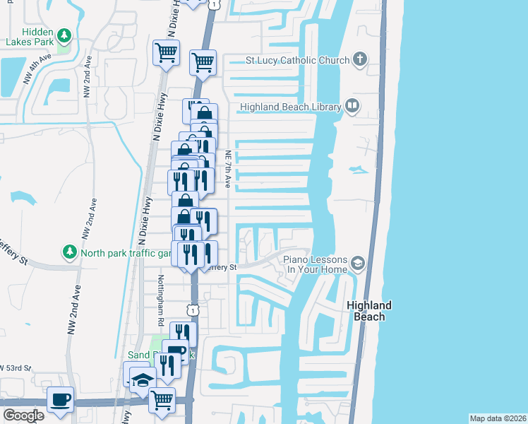 map of restaurants, bars, coffee shops, grocery stores, and more near 800 Glouchester Street in Boca Raton