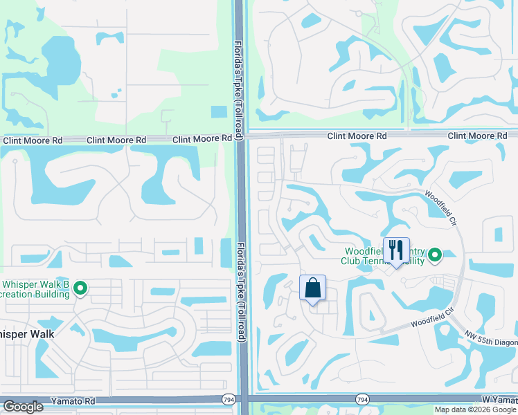 map of restaurants, bars, coffee shops, grocery stores, and more near 6279 Northwest 43rd Terrace in Boca Raton