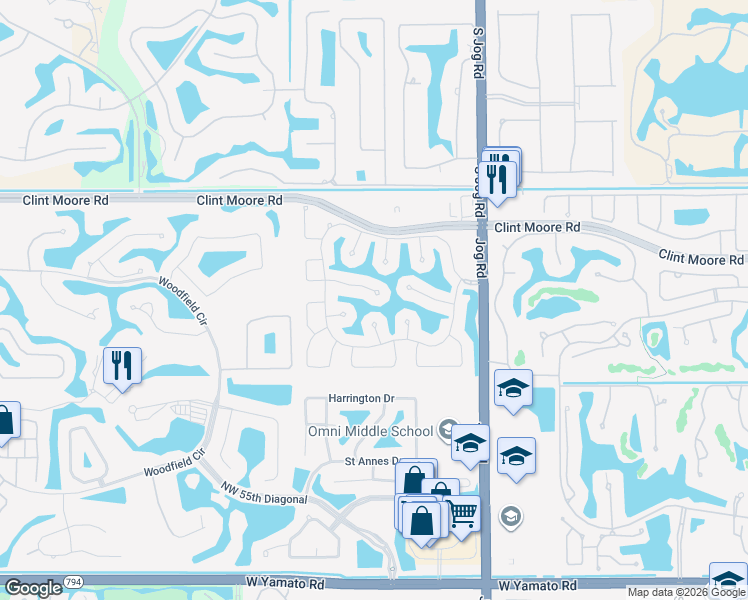 map of restaurants, bars, coffee shops, grocery stores, and more near 6190 Northwest 31st Avenue in Boca Raton