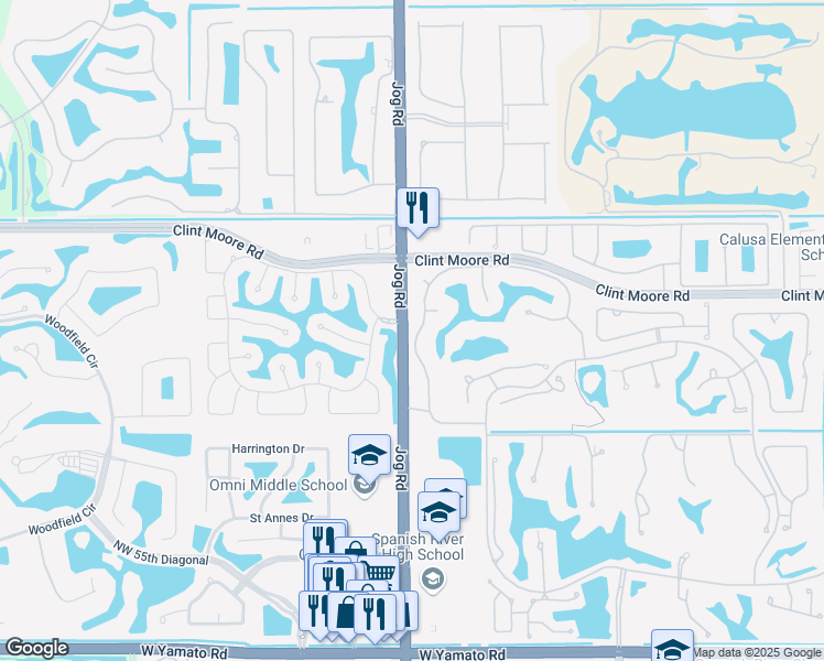 map of restaurants, bars, coffee shops, grocery stores, and more near 6401 Jog Road in Boca Raton