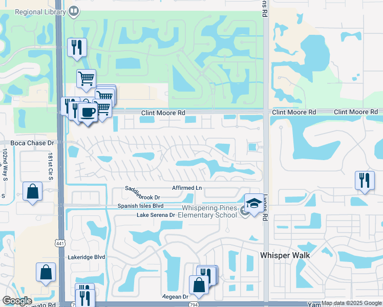 map of restaurants, bars, coffee shops, grocery stores, and more near 9352 Boca Gardens Parkway in Boca Raton