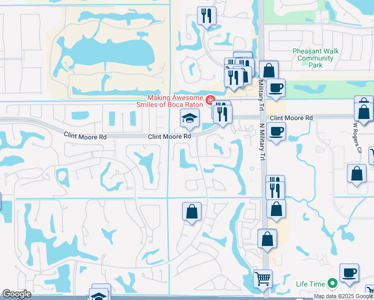 map of restaurants, bars, coffee shops, grocery stores, and more near 2246 Northwest 62nd Drive in Boca Raton