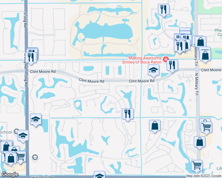 map of restaurants, bars, coffee shops, grocery stores, and more near 6355 Northwest 24th Avenue in Boca Raton