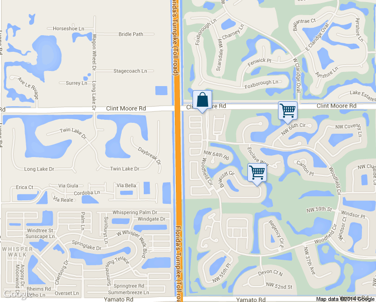 map of restaurants, bars, coffee shops, grocery stores, and more near 6467 Northwest 43rd Terrace in Boca Raton