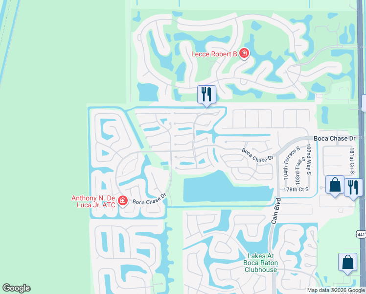 map of restaurants, bars, coffee shops, grocery stores, and more near 10980 Hidden Lake Place in Boca Raton