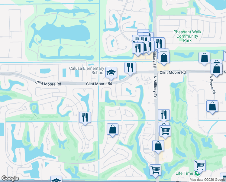 map of restaurants, bars, coffee shops, grocery stores, and more near in Boca Raton