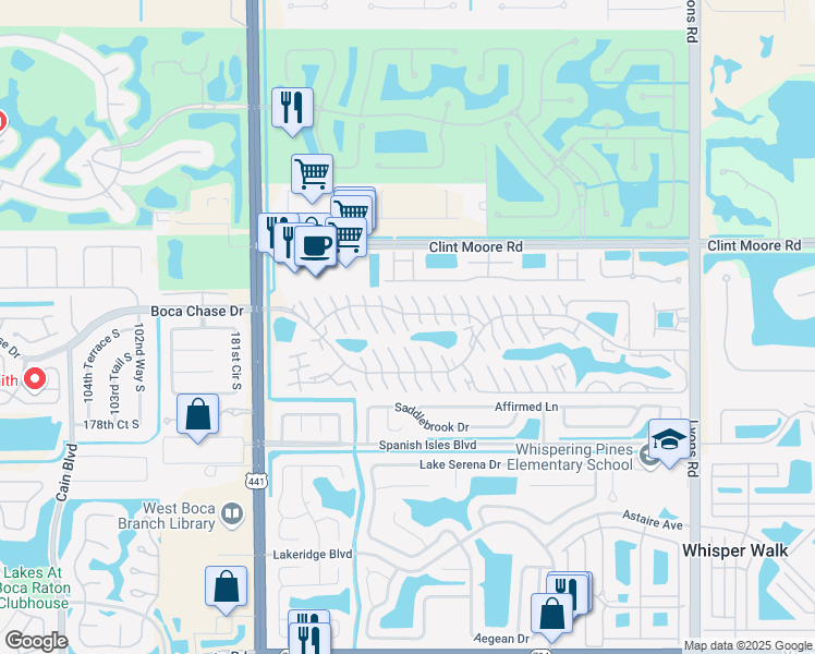 map of restaurants, bars, coffee shops, grocery stores, and more near 8657 Boca Gardens Circle North in Boca Raton