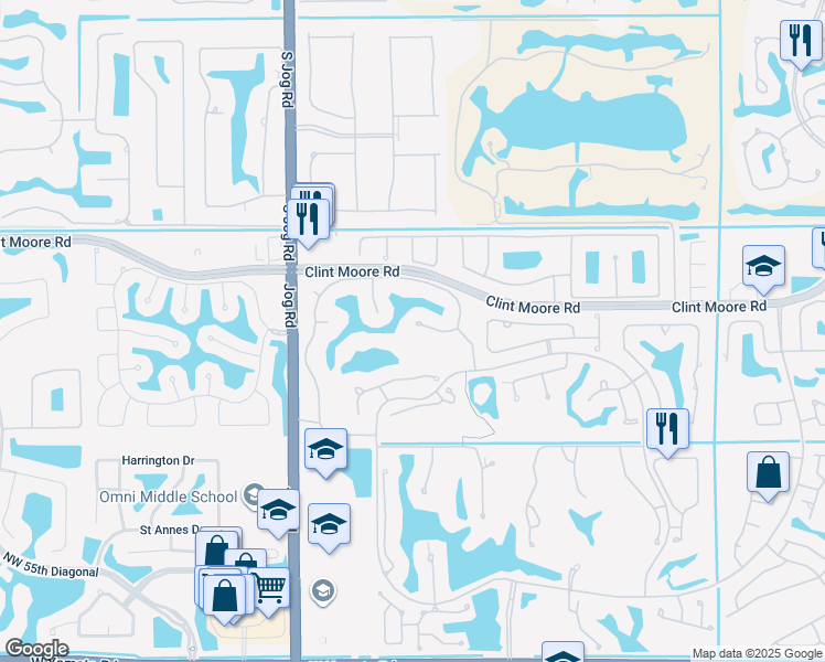map of restaurants, bars, coffee shops, grocery stores, and more near 2599 Northwest 63rd Lane in Boca Raton