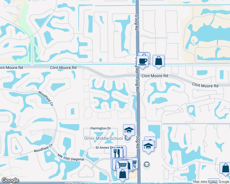 map of restaurants, bars, coffee shops, grocery stores, and more near 3127 Northwest 63rd Street in Boca Raton