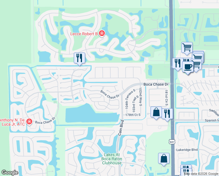 map of restaurants, bars, coffee shops, grocery stores, and more near 10644 Ladypalm Lane in Boca Raton
