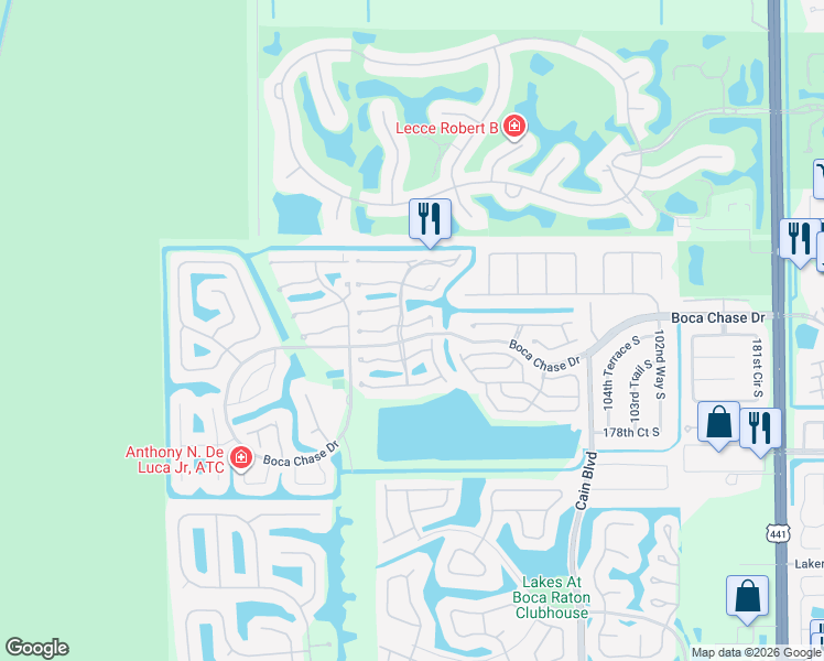 map of restaurants, bars, coffee shops, grocery stores, and more near 10930 Hidden Lake Place in Boca Raton