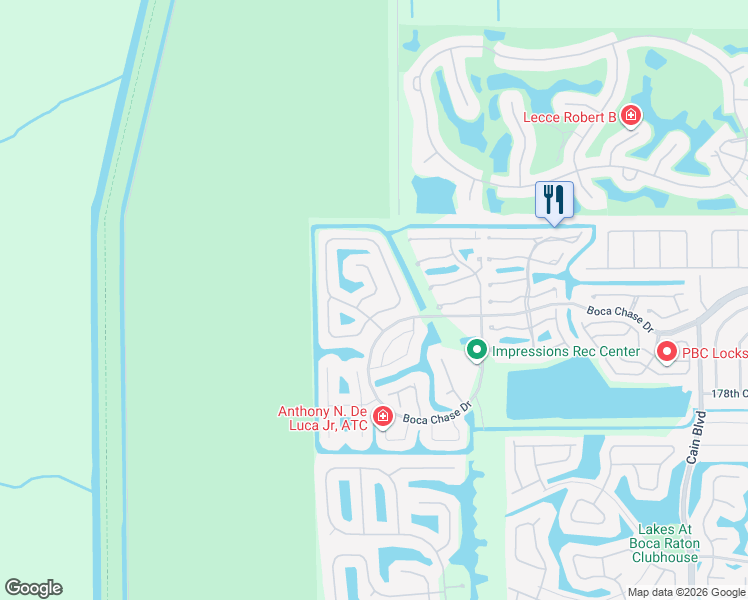 map of restaurants, bars, coffee shops, grocery stores, and more near 18249 Clear Brook Circle in Boca Raton