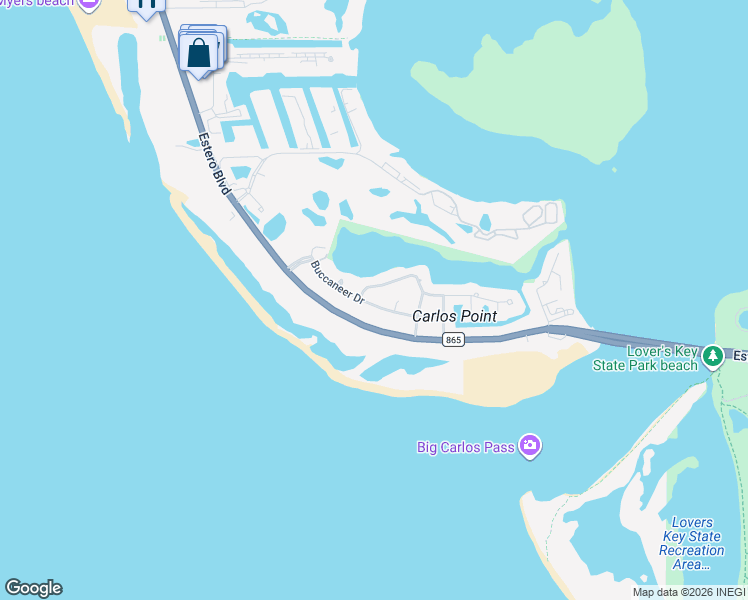 map of restaurants, bars, coffee shops, grocery stores, and more near 7881 Buccaneer Drive in Fort Myers Beach