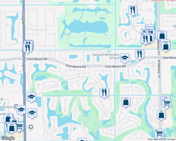 map of restaurants, bars, coffee shops, grocery stores, and more near 6355 Northwest 24th Avenue in Boca Raton