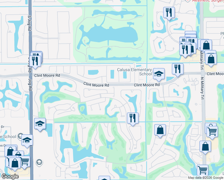 map of restaurants, bars, coffee shops, grocery stores, and more near 6355 Northwest 24th Avenue in Boca Raton