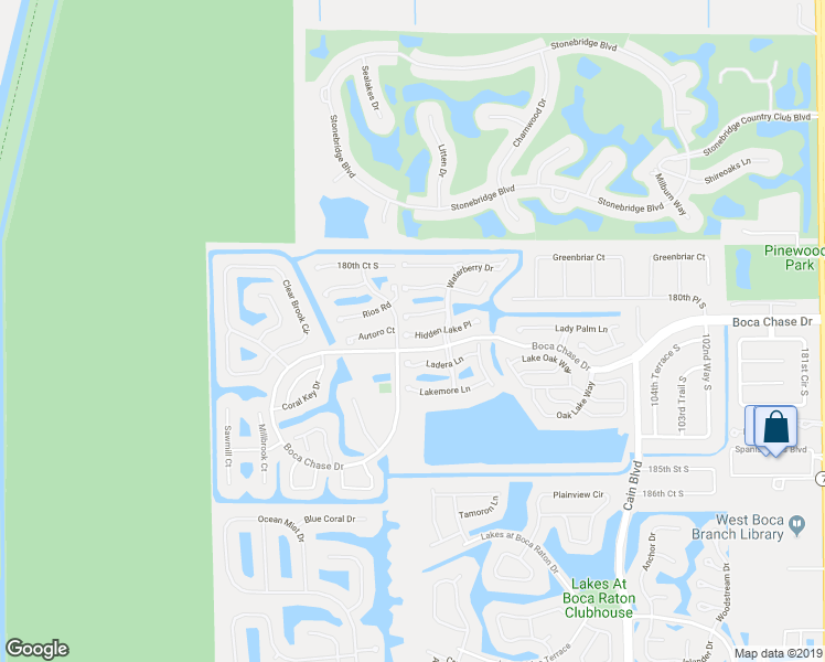 map of restaurants, bars, coffee shops, grocery stores, and more near 11005 Hidden Lake Place in Boca Raton