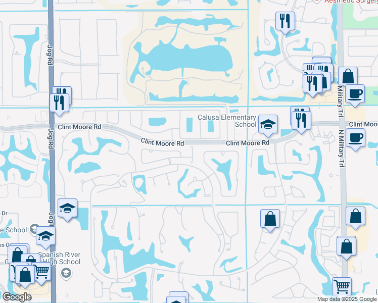 map of restaurants, bars, coffee shops, grocery stores, and more near 6355 Northwest 24th Avenue in Boca Raton