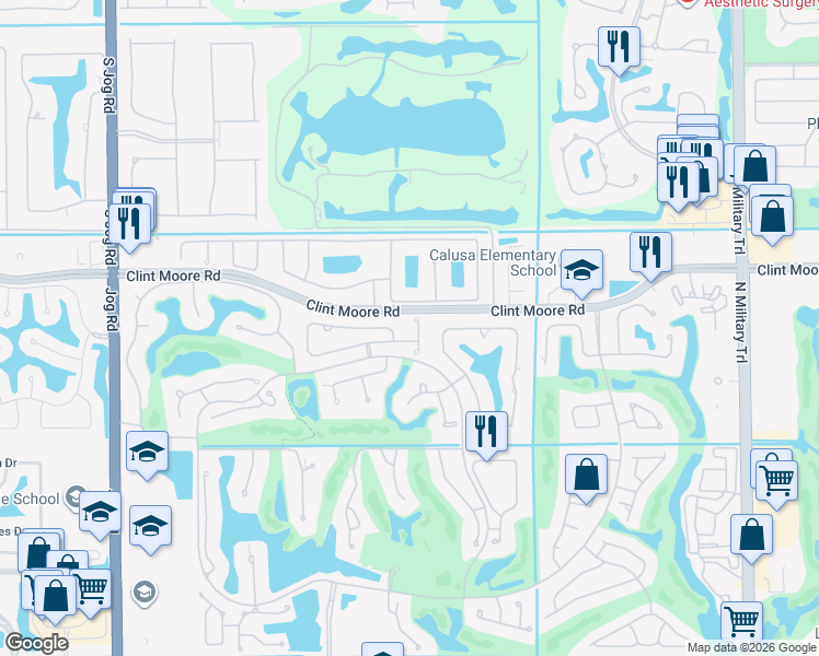 map of restaurants, bars, coffee shops, grocery stores, and more near 6355 Northwest 24th Avenue in Boca Raton