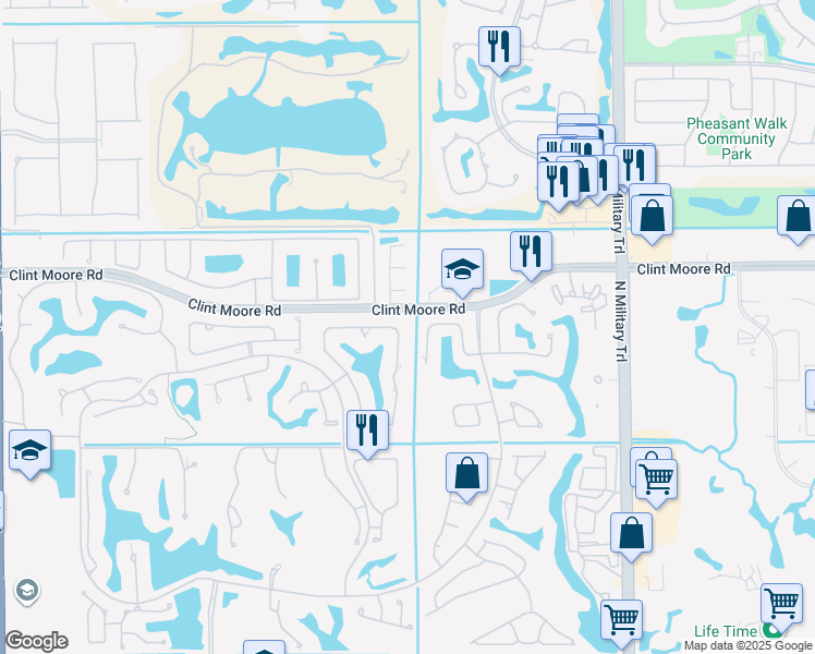map of restaurants, bars, coffee shops, grocery stores, and more near 6396 Northwest 23rd Terrace in Boca Raton