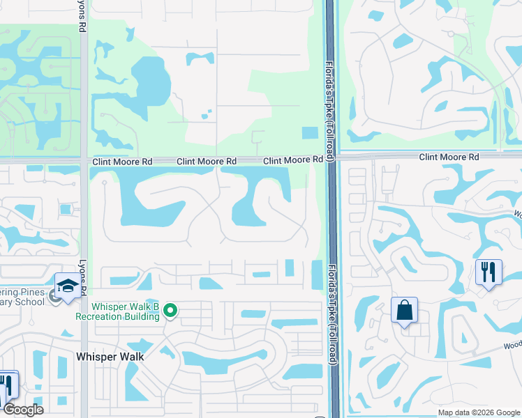 map of restaurants, bars, coffee shops, grocery stores, and more near 18161 Daybreak Drive in Boca Raton