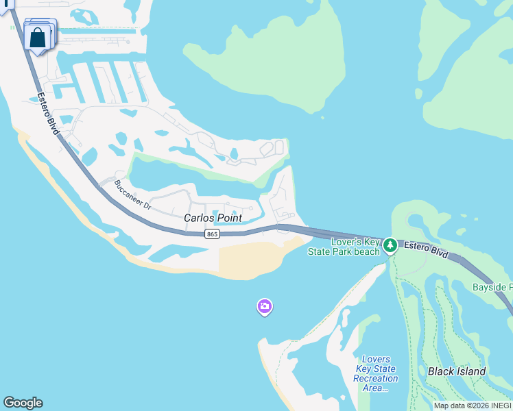 map of restaurants, bars, coffee shops, grocery stores, and more near 8455 Lagoon Road in Fort Myers Beach